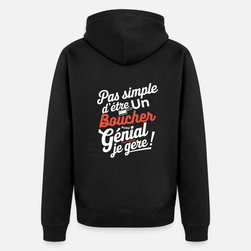 boucher aussi génial - Veste à capuche bio Premium Unisexe - noir