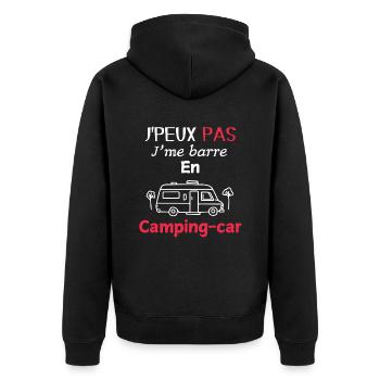 J'peux pas, j'me barre en camping-car - Veste à capuche bio Premium Unisexe - noir - Dos - Nico (187cm)