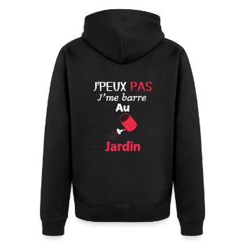 J'peux pas, j'me barre au jardin - Veste à capuche bio Premium Unisexe - noir - Dos - Nico (187cm)