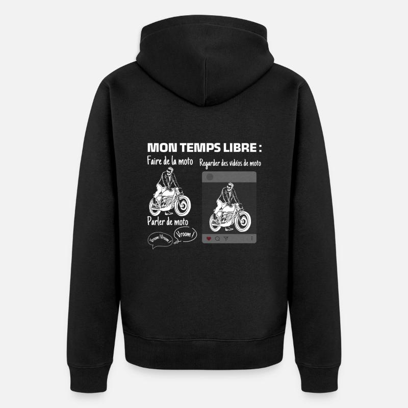 Mon temps libre : 100% moto - Veste à capuche bio Premium Unisexe - noir