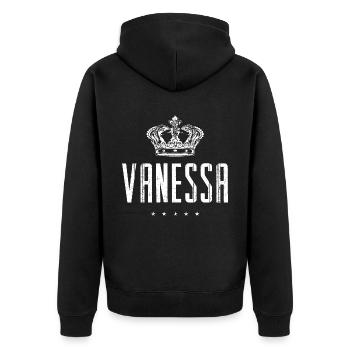 Vanessa - Unisex Premium Bio Zip Hoodie - Schwarz - Hinten - Nico (187cm)