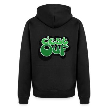 IT'S GREEN - Unisex Premium Organic Zip Hoodie - black - Back - Nico (187cm)