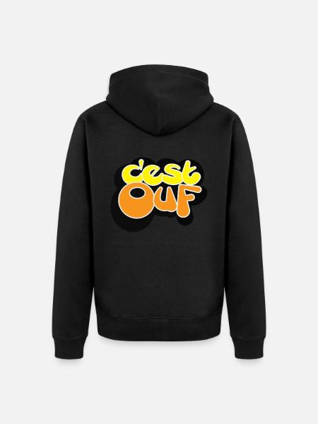 IT'S YELLOW PHEW - Unisex Premium Organic Zip Hoodie - black