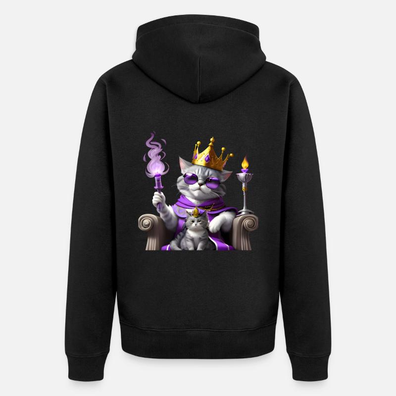 Flamme de la domination des chats - Veste à capuche bio Premium Unisexe - noir