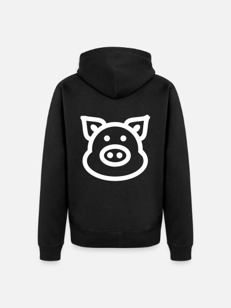 Schwein Tier - Unisex Premium Bio Zip Hoodie - Schwarz
