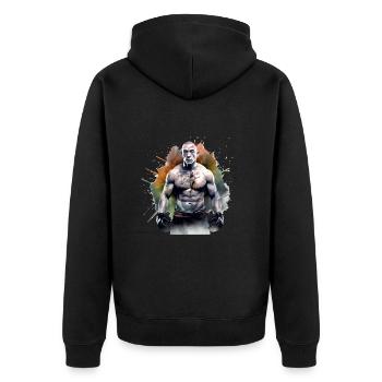 Francis MMA fighter - Unisex Premium Organic Zip Hoodie - black - Back - Nico (187cm)