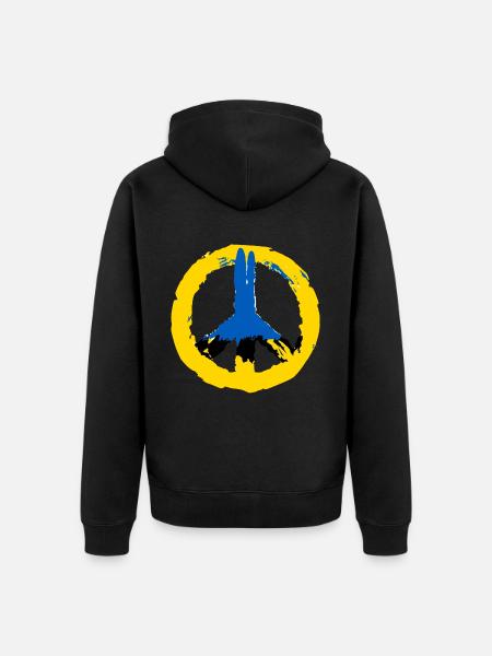Ukraine Peace - Unisex Premium Organic Zip Hoodie - black