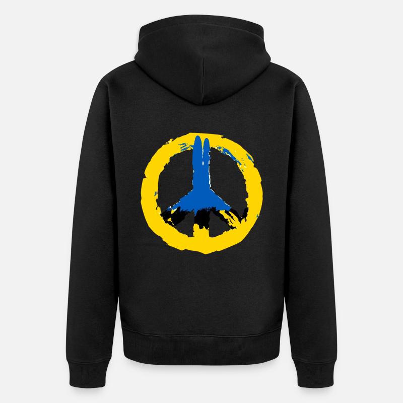 Ukraine Peace - Unisex Premium Bio Zip Hoodie - Schwarz
