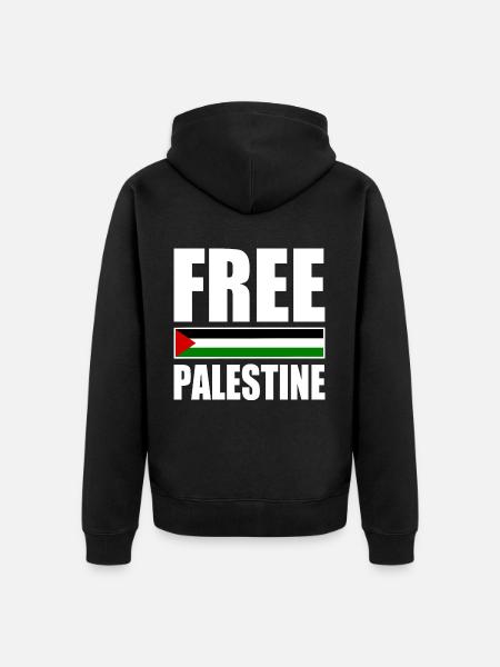 Free palestine - Unisex Premium Organic Zip Hoodie - black