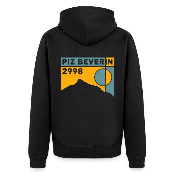 Piz Beverin, Hiking, Ascent, Ski Touring, Souvenir - Unisex Premium Organic Zip Hoodie - black - Back - Nico (187cm)