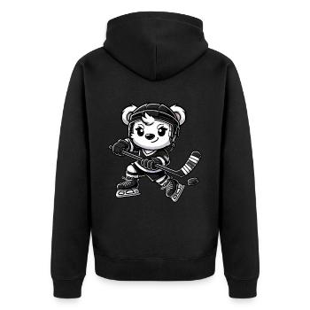 Joueur de hockey sur glace Polar Bear Chibi - Veste à capuche bio Premium Unisexe - noir - Dos - Nico (187cm)