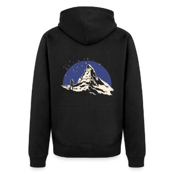 Matterhorn Hiking Hike Souvenir Zermatt - Unisex Premium Organic Zip Hoodie - black - Back - Nico (187cm)