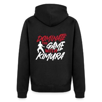 Martial Arts BJJ Jiu Jitsu Fighter Kimura - Unisex Premium Organic Zip Hoodie - black - Back - Nico (187cm)