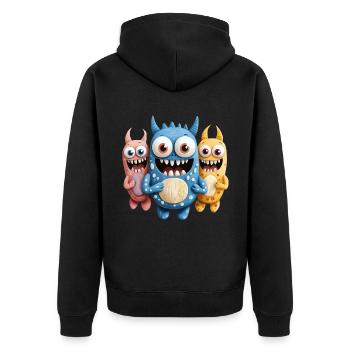 Monsters want to dance - Unisex Premium Organic Zip Hoodie - black - Back - Nico (187cm)