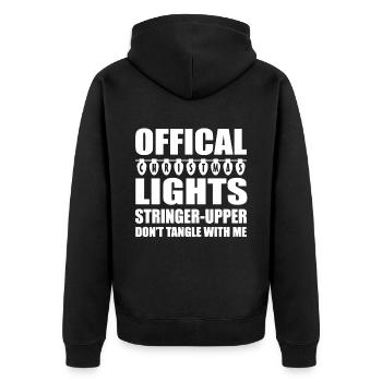 Official Christmas Lights - Unisex Premium Organic Zip Hoodie - black - Back - Nico (187cm)