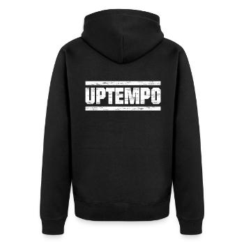 uptempo - Unisex Premium Organic Zip Hoodie - black - Back - Nico (187cm)