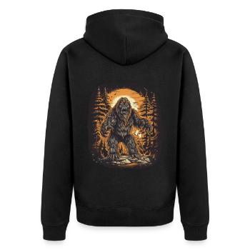 Cryptozoology Sasquatch Yeti Creepy Bigfoot - Unisex Premium Organic Zip Hoodie - black - Back - Nico (187cm)