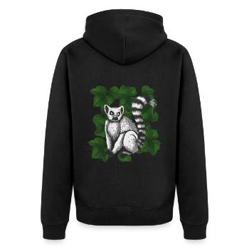 Lémurien rétro - Veste à capuche bio Premium Unisexe - noir - Dos - Nico (187cm)