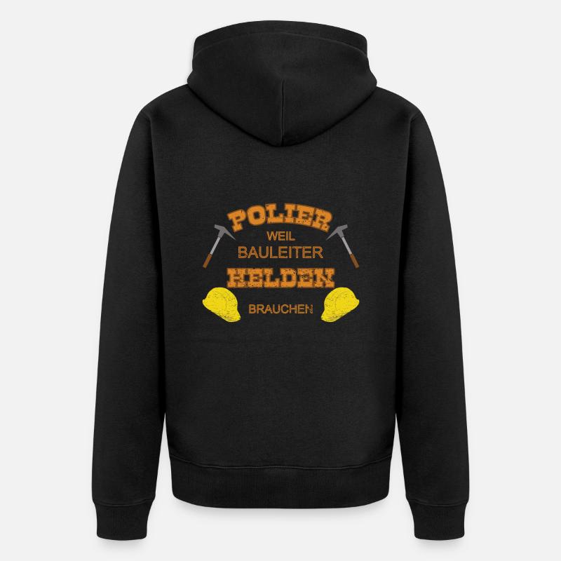 Polier Held - Unisex Premium Bio Zip Hoodie - Schwarz