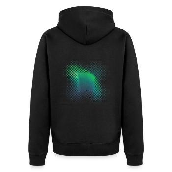 Polarlicht Aurora Borealis Nordlichter - Unisex Premium Bio Zip Hoodie - Schwarz - Hinten - Nico (187cm)