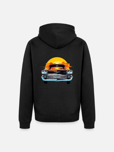Sun Set Chevy - Unisex Premium Organic Zip Hoodie - black