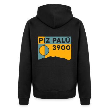 Piz Palü Bergtour Hochtour Tour Andenken Souvenir - Unisex Premium Bio Zip Hoodie - Schwarz - Hinten - Nico (187cm)