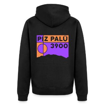 Piz Palü Bernina Wanderung Tour Bergtour Souvenir - Unisex Premium Bio Zip Hoodie - Schwarz - Hinten - Nico (187cm)