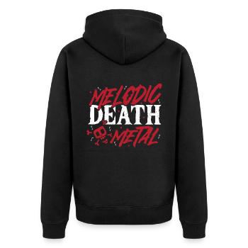 Trash Music Heavy Rock Music Melodic Death Metal - Unisex Premium Organic Zip Hoodie - black - Back - Nico (187cm)