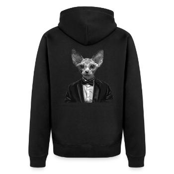 Chief Cat - Unisex Premium Organic Zip Hoodie - black - Back - Nico (187cm)