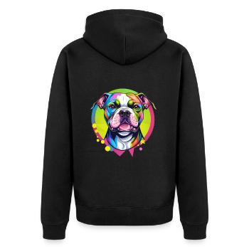 Dog illustration - Unisex Premium Bio Zip Hoodie - Schwarz - Hinten - Nico (187cm)