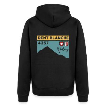Dent Blanche Granges Valais Itinéraire normal randonnée alpine - Veste à capuche bio Premium Unisexe - noir - Dos - Nico (187cm)