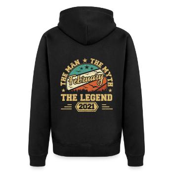 Cadeau d'anniversaire - né en février 2021 - Veste à capuche bio Premium Unisexe - noir - Dos - Nico (187cm)