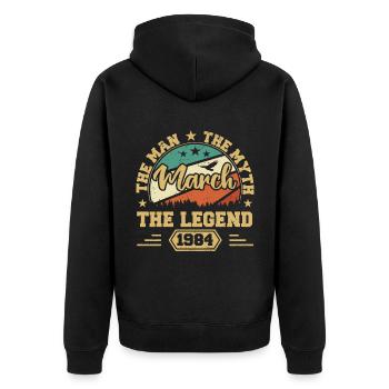Mars 1984 Jubilé 1984 Marche des légendes - Veste à capuche bio Premium Unisexe - noir - Dos - Nico (187cm)