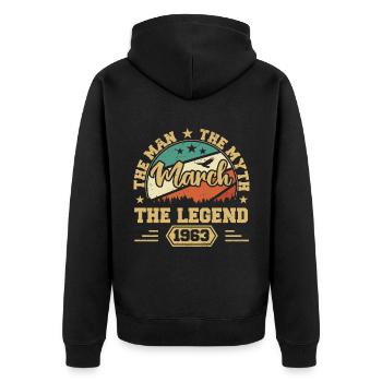 March 1963 Jubilee 1963 Legends March - Unisex Premium Organic Zip Hoodie - black - Back - Nico (187cm)