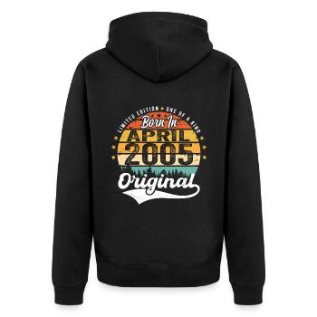 April 2005 Birthday Gift April 2005 Vintage - Unisex Premium Organic Zip Hoodie - black - Back - Nico (187cm)