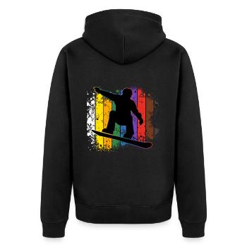Snowboard - Veste à capuche bio Premium Unisexe - noir - Dos - Nico (187cm)