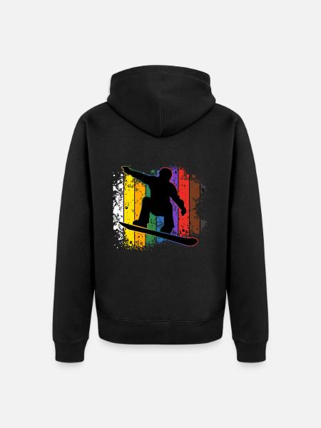 Snowboarding - Unisex Premium Organic Zip Hoodie - black