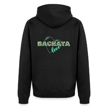 Bachata Love Animal Print - Unisex Premium Organic Zip Hoodie - black - Back - Nico (187cm)