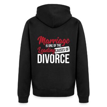 Scheidung Ende der Ehe Scheidung geschieden - Unisex Premium Bio Zip Hoodie - Schwarz - Hinten - Nico (187cm)