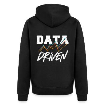 Datengesteuerter Befehl für Data Science Collector - Unisex Premium Bio Zip Hoodie - Schwarz - Hinten - Nico (187cm)