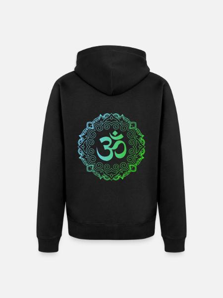 Yoga, Om-Mandala - Unisex Premium Organic Zip Hoodie - black