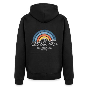 Piz Bernina Souvenir Bergtour Hochtour Andenken - Unisex Premium Bio Zip Hoodie - Schwarz - Hinten - Nico (187cm)
