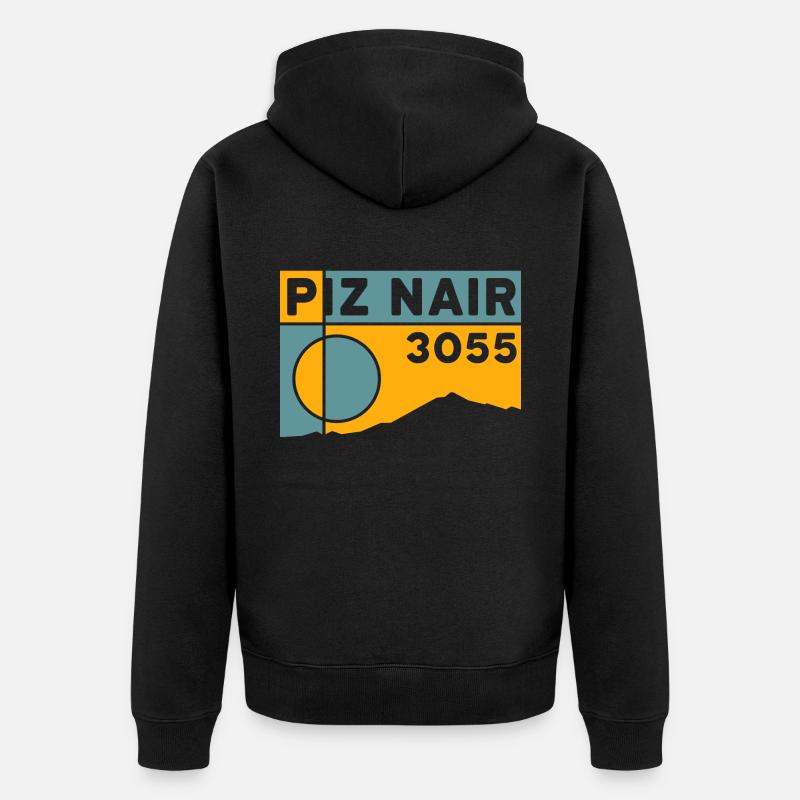 Piz Nair - Unisex Premium Bio Zip Hoodie - Schwarz