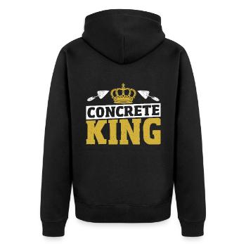 Concrete Workers Concrete Kings - Unisex Premium Organic Zip Hoodie - black - Back - Nico (187cm)