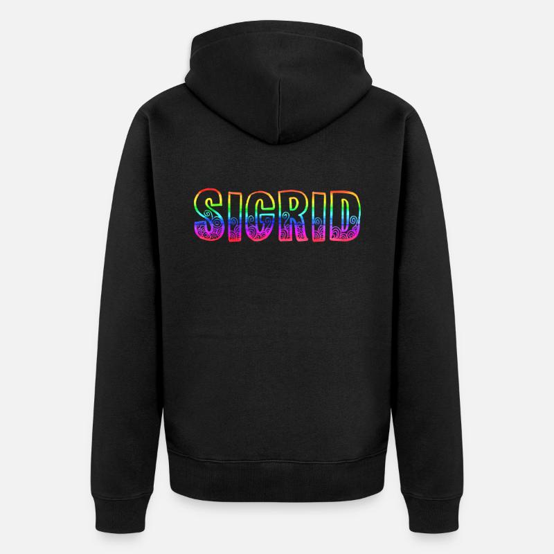 sigrid rs regenbogen - Unisex Premium Bio Zip Hoodie - Schwarz