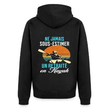 Kayak retraité en kayak humour retraite cadeau - Veste à capuche bio Premium Unisexe - noir - Dos - Nico (187cm)