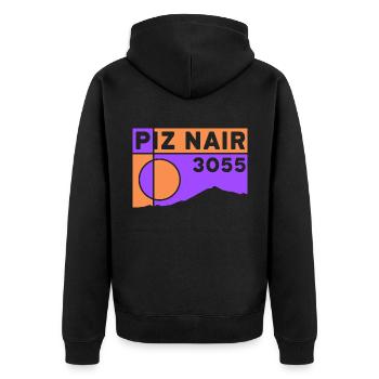 Piz Nair Höhe Hiking St Moritz Souvenir - Unisex Premium Organic Zip Hoodie - black - Back - Nico (187cm)