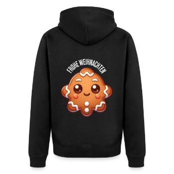 Joyeux Noël Pain d’épice sucré - Veste à capuche bio Premium Unisexe - noir - Dos - Nico (187cm)