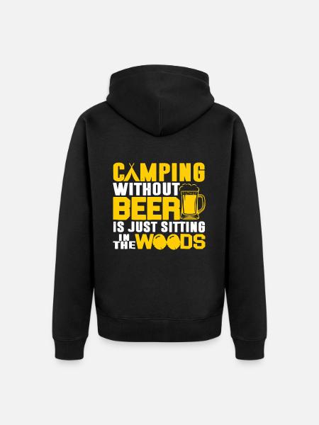 Camping And Beer - Unisex Premium Organic Zip Hoodie - black