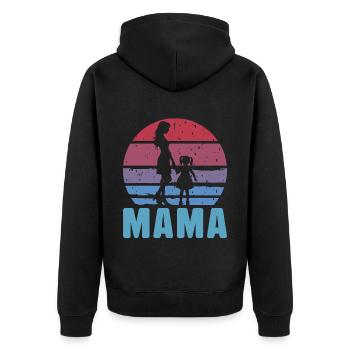 Mamma - Unisex Premium Bio Zip Hoodie - Schwarz - Hinten - Nico (187cm)